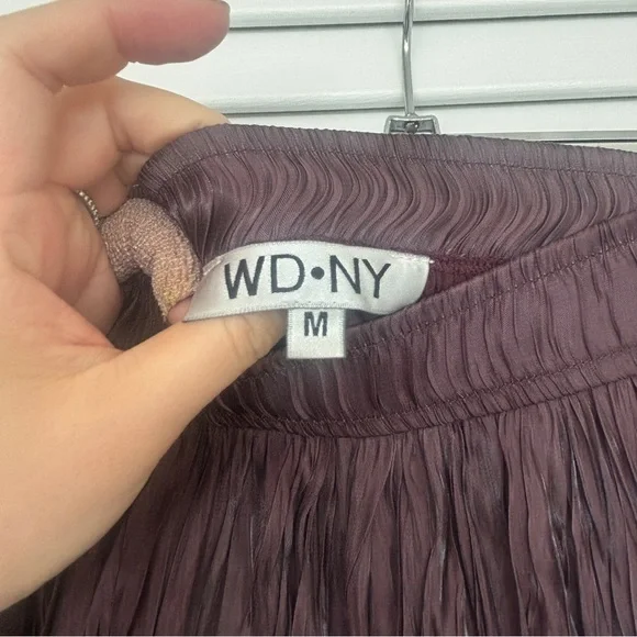 WD.NY Crinkled Maxi Skirt in Plum - Picture 3 of 4
